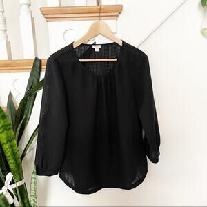 J. Crew black grid pattern long sleeves blouse S